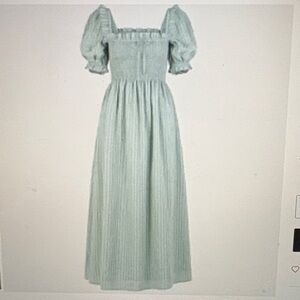 Hill House, Scarlett Midi Nap Dress, Soft  Green Maxi Dress, NWT